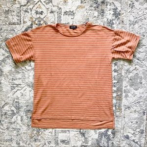 Roolee Terra Cotta Short Sleeve Striped Shirt